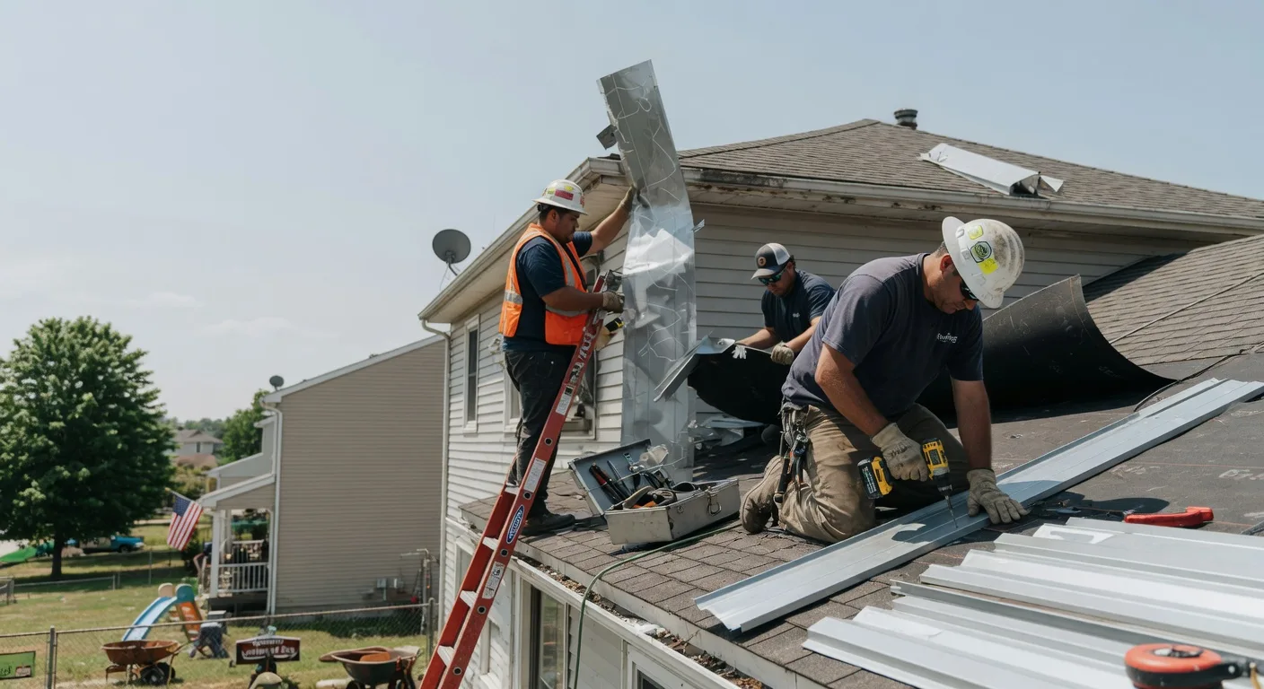 Storm Damage Metal Roof Repair in Martinsville, MO